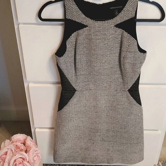 NWOT Banana Republic Tweed Sleeveless Black & Gray Fully Lined Dress - Picture 10 of 16